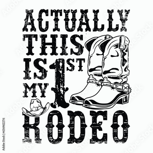 Red Paisley Actually This Is My First Rodeo , First Birthday , cowboy t-shirt design