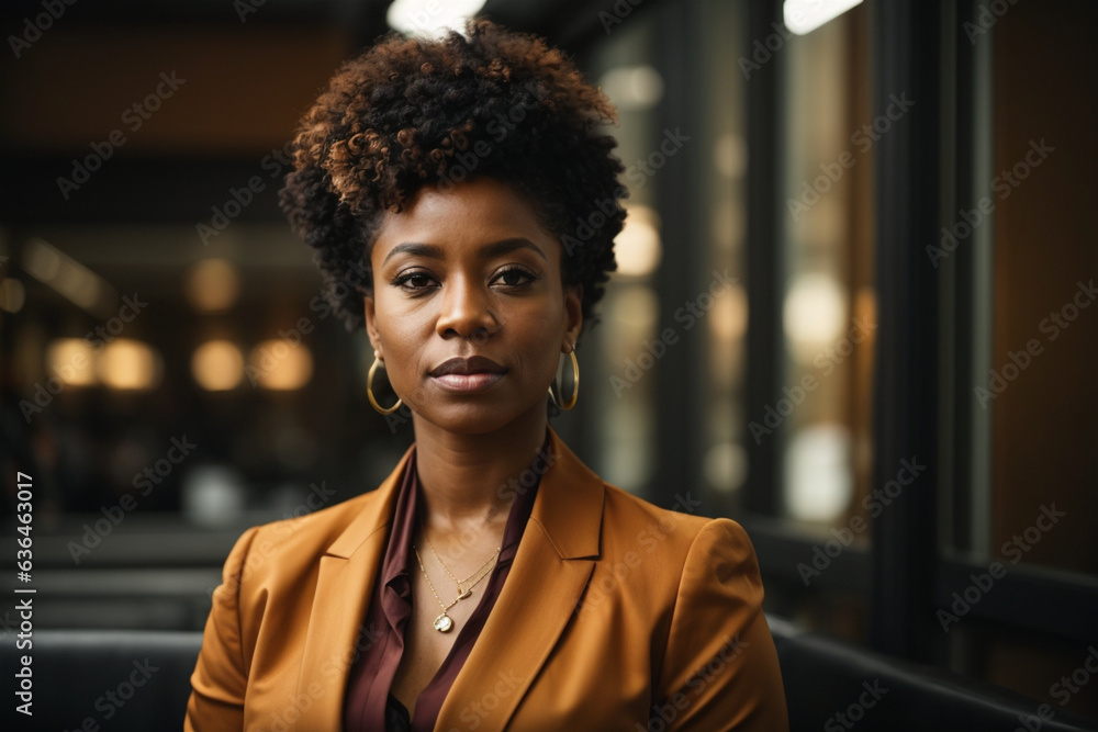 Afro American business woman. Generative AI Afro American business woman. Generative AI