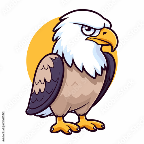 Cute eagle logo mascot, illustration vector graphic cartoon perfect for logo, icon, design, poster, flyer - Iconic and Adorable: The Perfect Eagle Logo Mascot for Your Brand