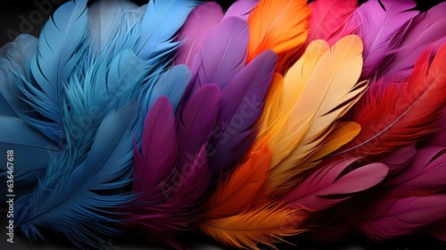 colorful chicken feathers