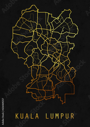 Photography kuala lumpur maps with gold effects