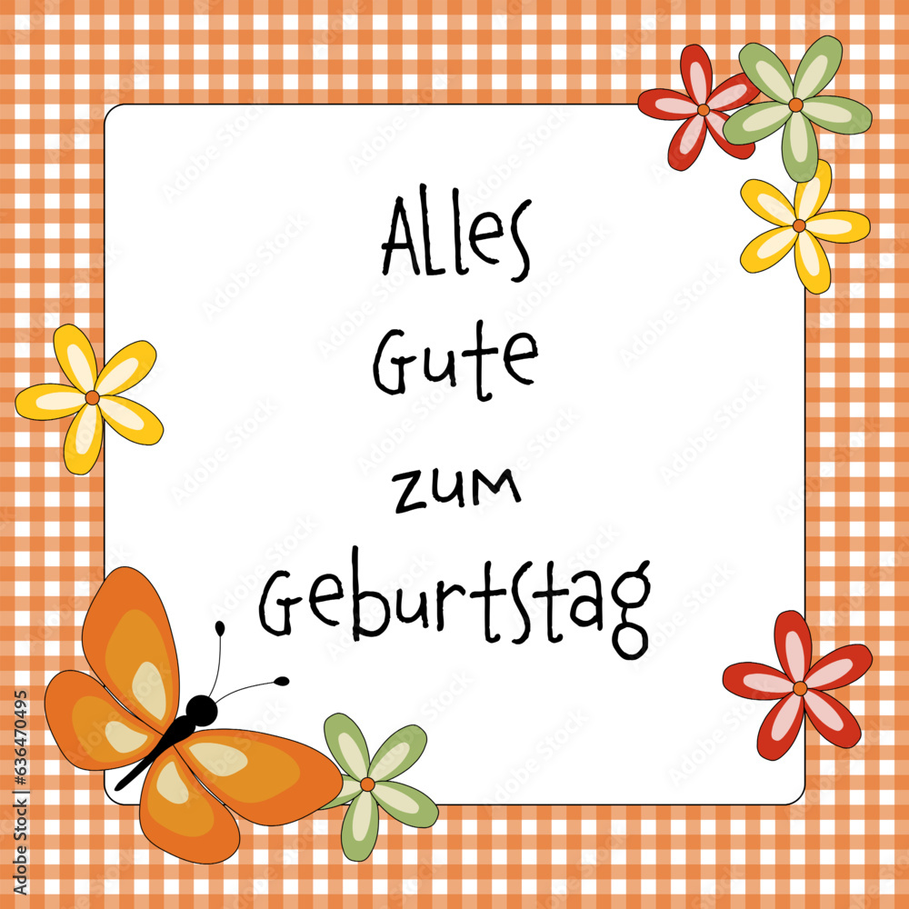 Alles Gute zum Geburtstag Schriftzug in deutscher Sprache