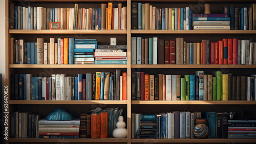 collection of reference materials and books displayed on the bookshelf
