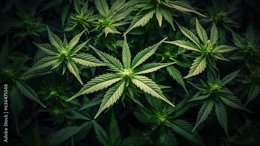 Cannabis Leaves Against a Dark and Beautiful Background Cannabis Leaves Against a Dark and Beautiful Background