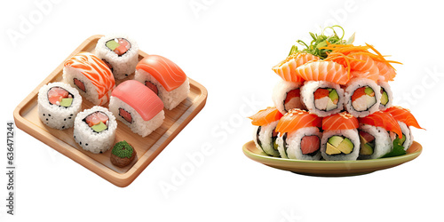 transparent background sushi with seafood a type of Japanese cuisine
