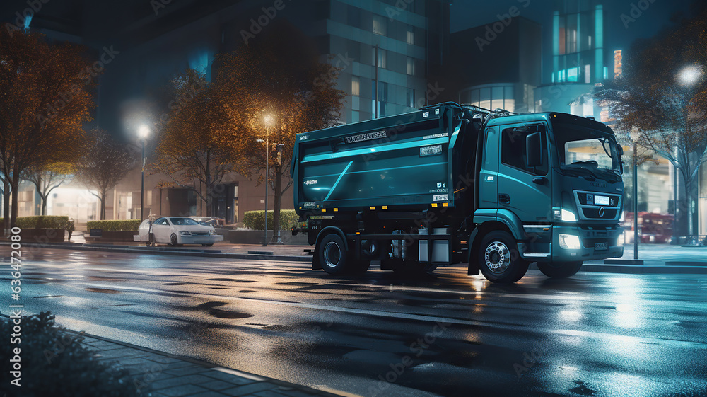 Garbage Truck Operating on the Street