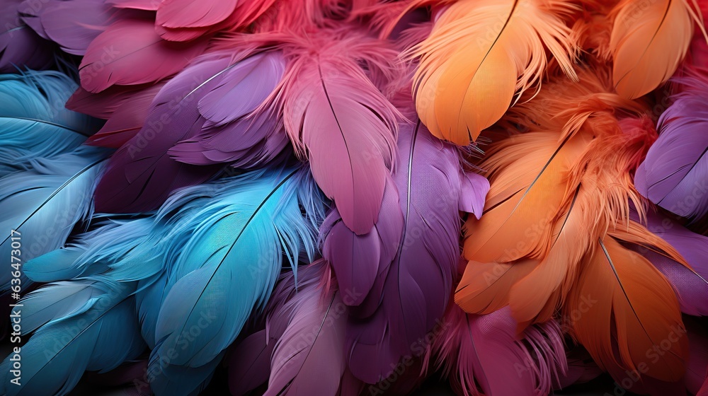 colorful chicken feathers