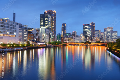 Osaka, Japan CItyscape on the River photo