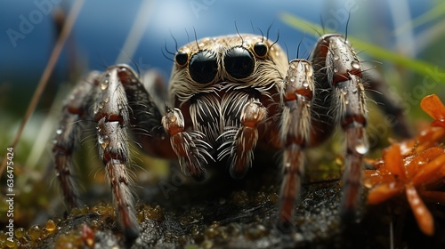 close-up of a big spider