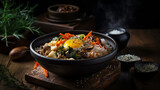 food photography Bibimbap in the style If you know any, Generative Ai