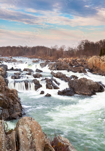 Whitewater rapids on the Potomac River at Great Falls Park, VA photo