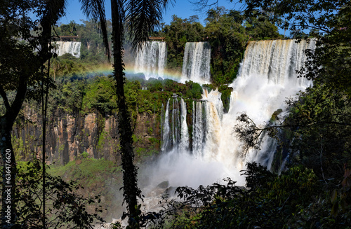 Iguazu Falls  one of the new seven natural wonders of the world in all its beauty viewed from the Argentinian side - traveling South America 
