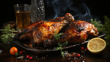 Grilled chicken legs food photographic hyp, Generative Ai
