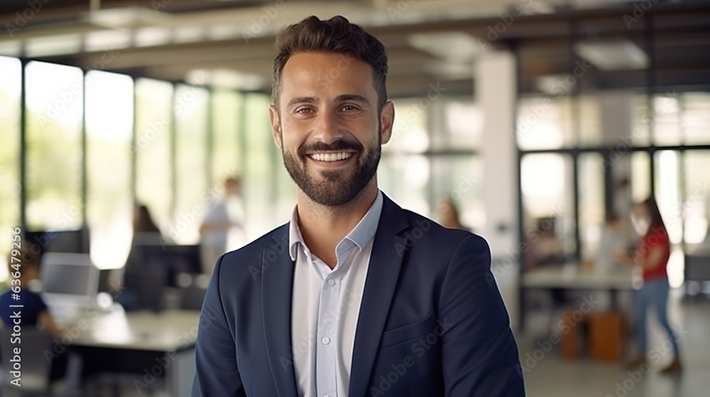 portrait of a handsome businessman standing in office portrait of a handsome businessman standing in office