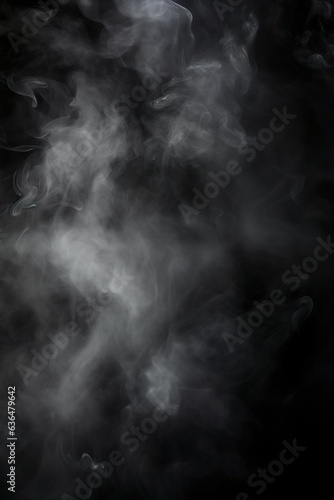 Abstract smoke misty fog on isolated black background. Texture overlays. Design element. | Generative AI