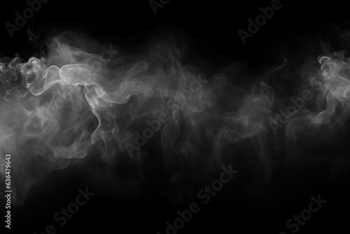 Abstract smoke misty fog on isolated black background. Texture overlays. Design element. | Generative AI