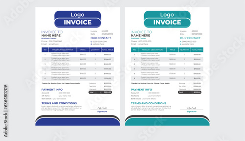 Simple Invoice Design with easy calculation layout  (ID: 636480209)