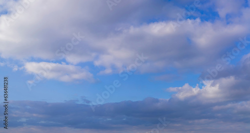 Blue sky panoramic view. Heaven background for design