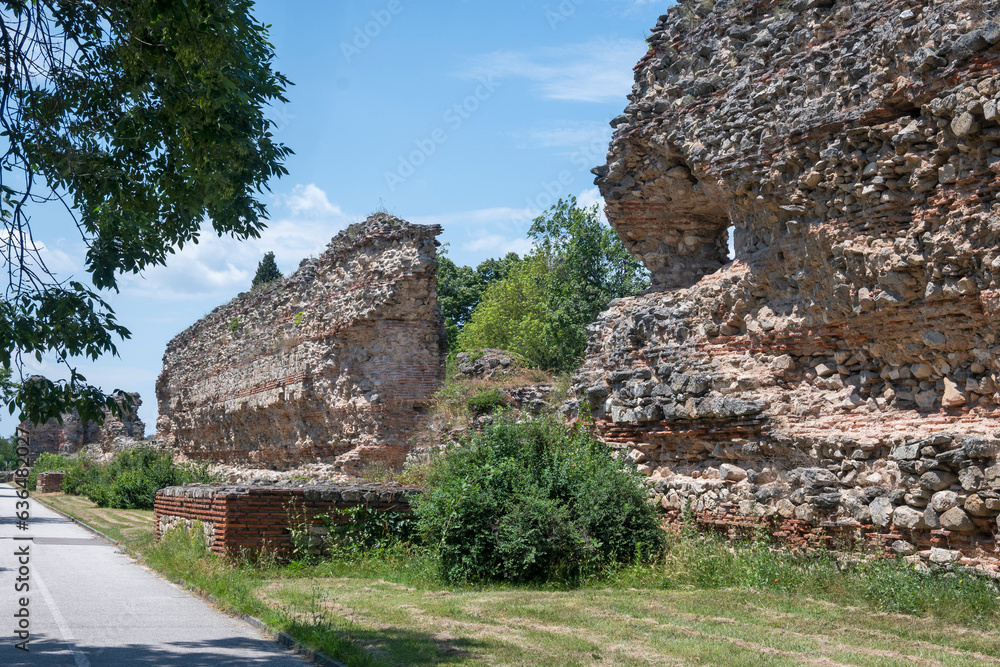 Ruins of Roman fortifications in town of Hisarya, Bulgaria