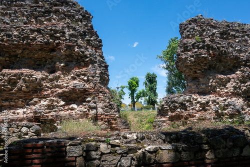 Ruins of Roman fortifications in town of Hisarya, Bulgaria photo