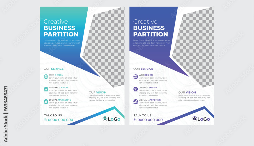 Creative Business Flyer Design Template with multiple colors