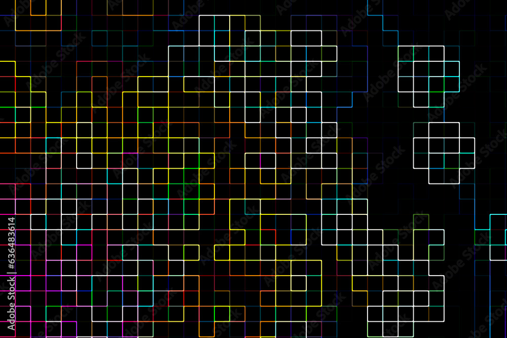 black background with a grid of squares of different colors black background with a grid of squares of different colors