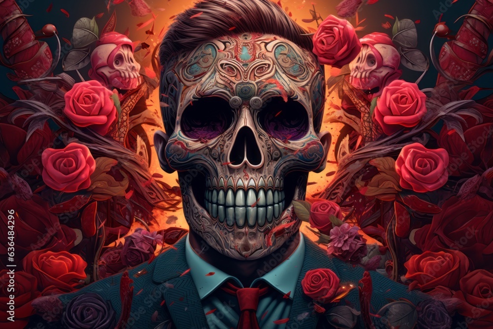 celebration of mexican day of dead tradition, Generative AI celebration of mexican day of dead tradition, Generative AI
