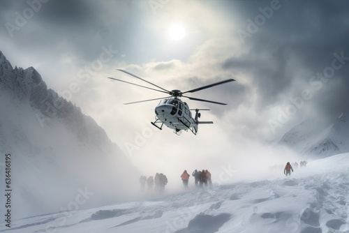 Helicopter Rescue Mission - Snowy Mountain Landing