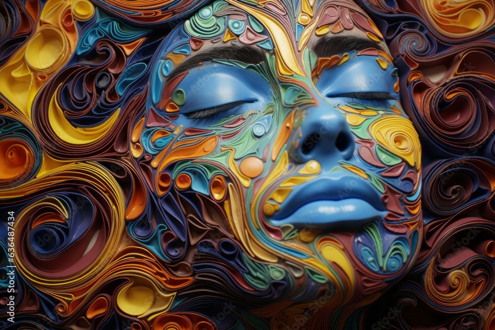 フェイスペイントされた女性,Generative AI AI画像 フェイスペイントされた女性,Generative AI AI画像