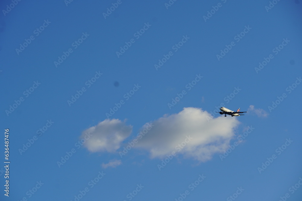 blue sky white cloud with air plane blue sky white cloud with air plane