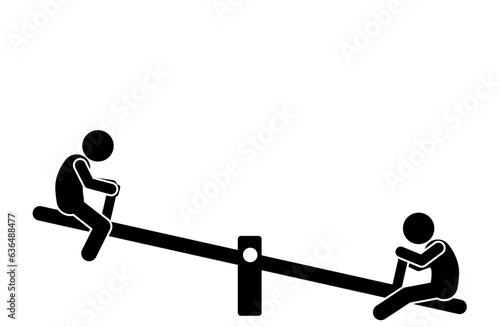Vector Illustration of Children Playing at an Outdoor Playground