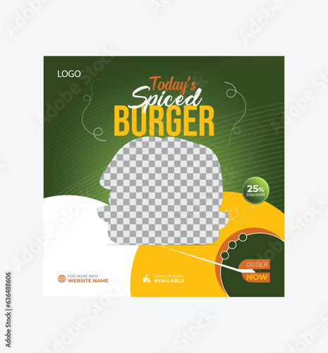 Creative Simple Burger Spiced Social media ads template (ID: 636488606)