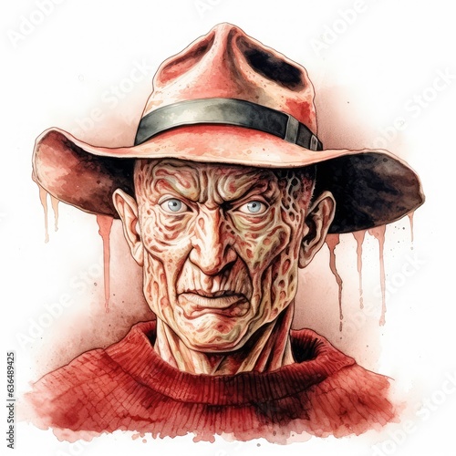 Portrait of a scarred face