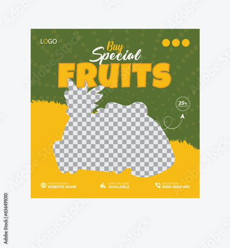 Fruits Social Media Post Design Template   (ID: 636491010)