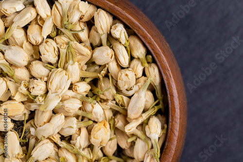 dried jasmine flowers and buds for adding to tea