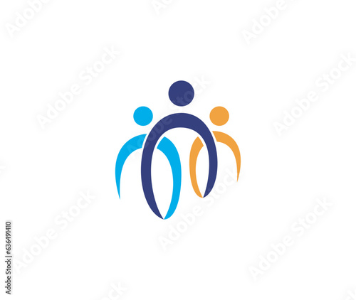 3 People logo design illustration