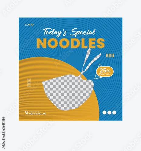 Spiced Noodles Social Media Post design template     (ID: 636491880)