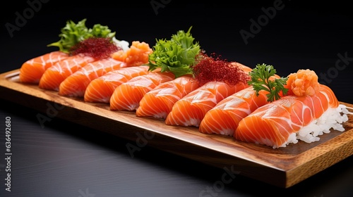 sashimi sushi isolated on black