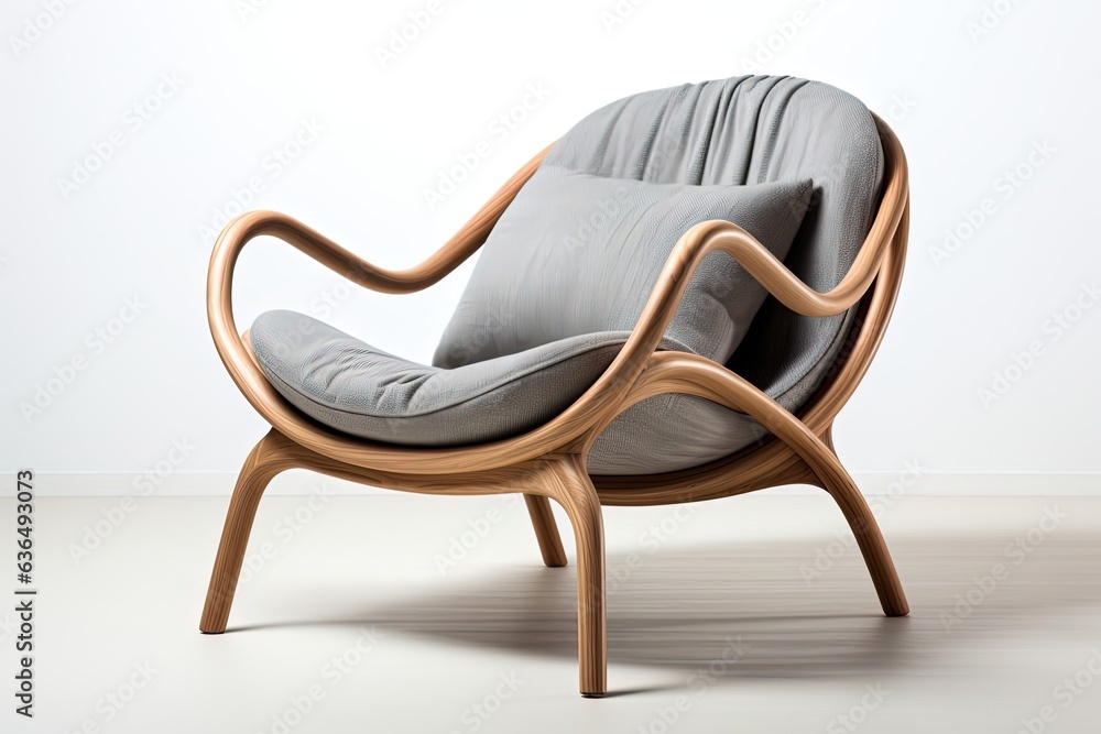 modern japandi chair isolated on white modern japandi chair isolated on white