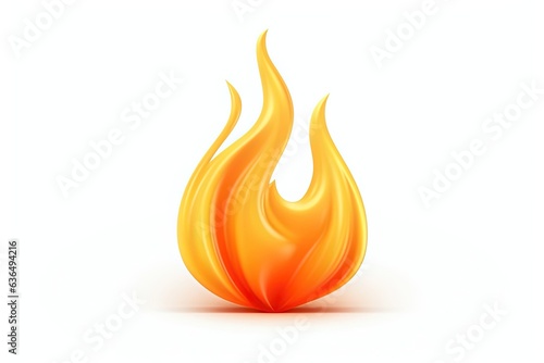 Flame Icon Burn Isolated on White