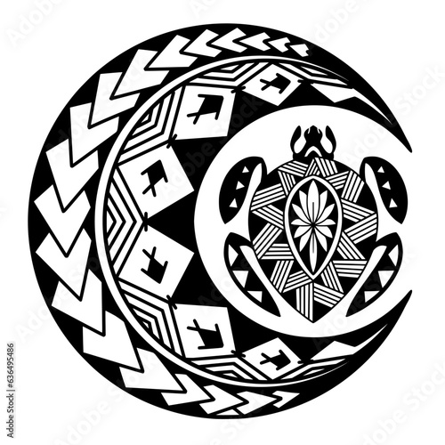 Polynesian circle tattoo design.  Aboriginal samoan. Vector illustration eps10.