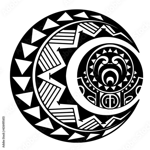 Polynesian circle tattoo design. Aboriginal samoan. Vector illustration eps10.