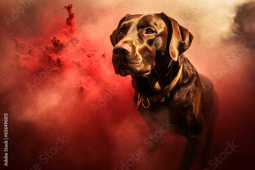 Retrato de un perro labrador café