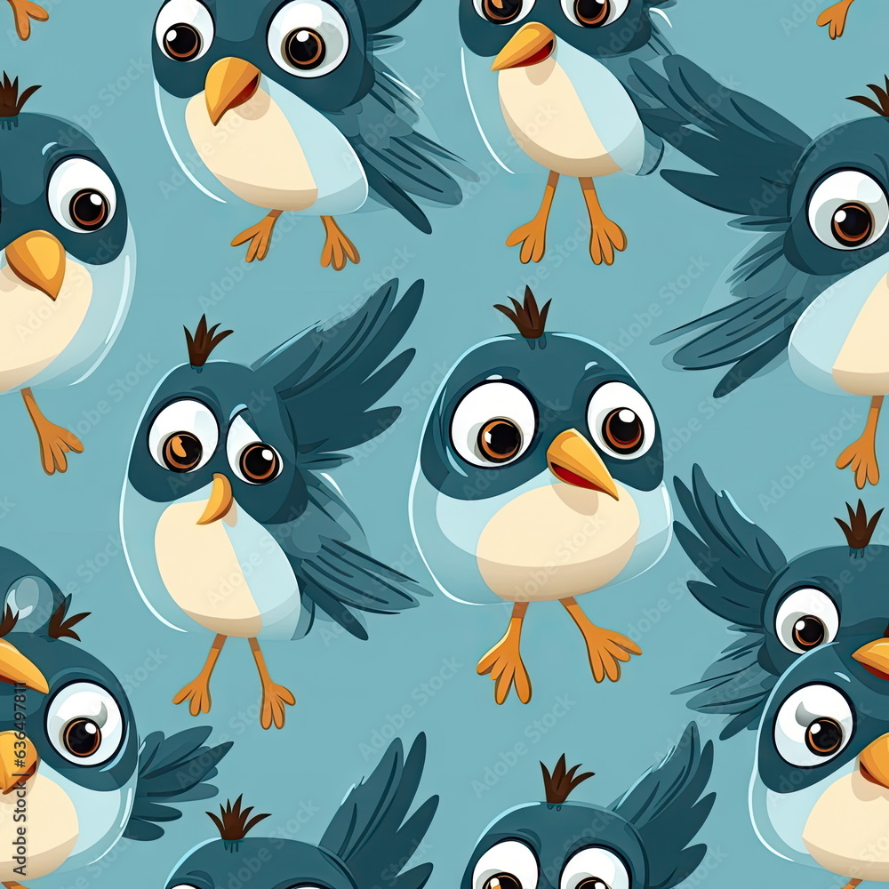 Fototapeta premium seamless Cartoon character of bird