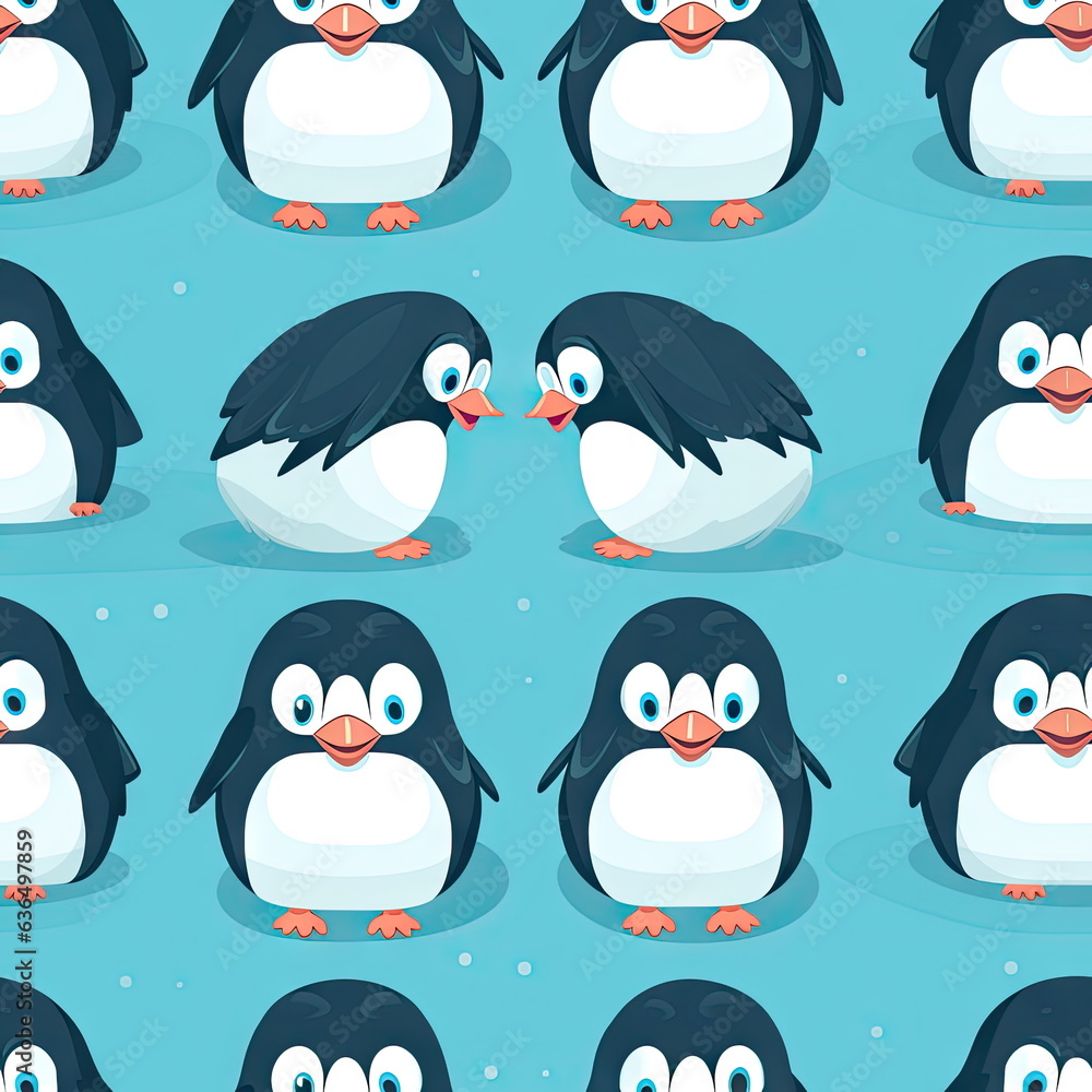 Obraz premium seamless Cartoon character of penguin