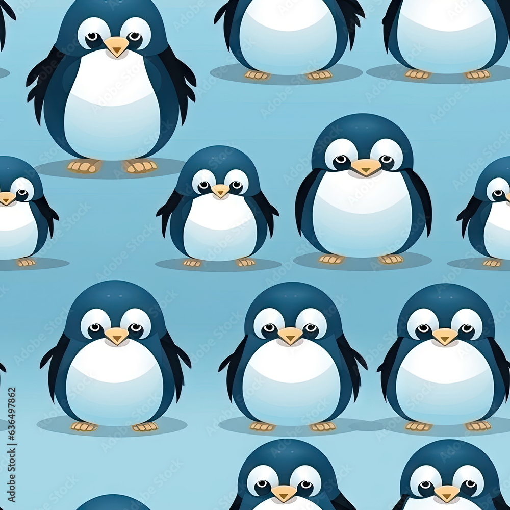 Naklejka premium seamless Cartoon character of penguin