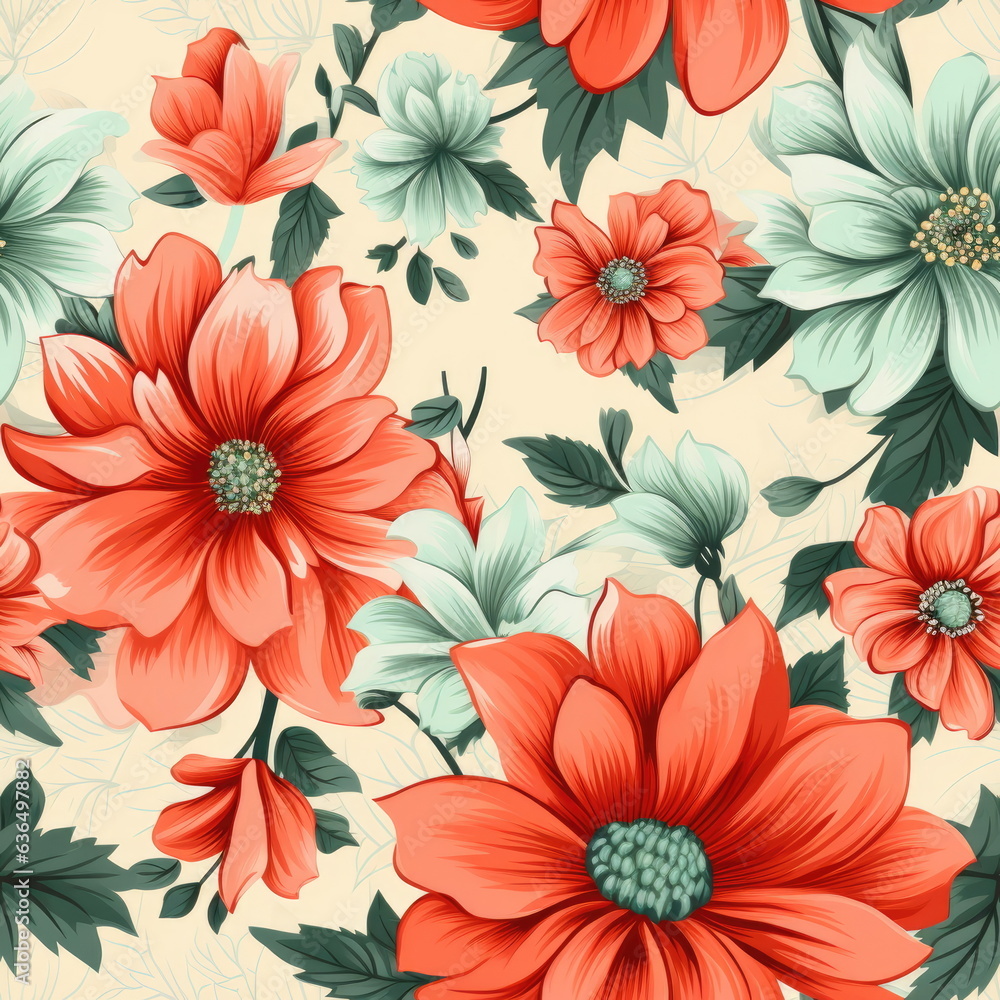 seamless flower, colorful wallpaper