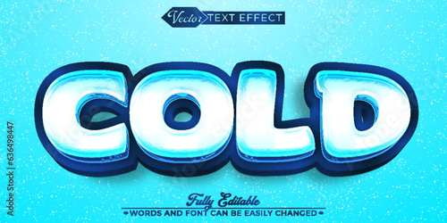 Cartoon Blue Iced Vector Editable Text Effect Template