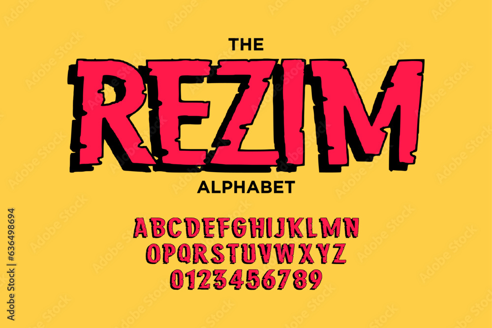 modern and stylized font and number