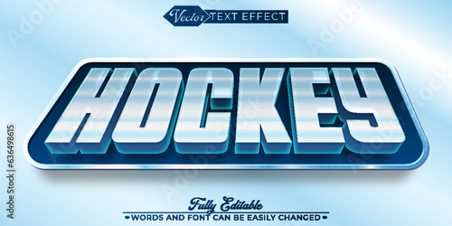 Sport Hockey Vector Editable Text Effect Template
